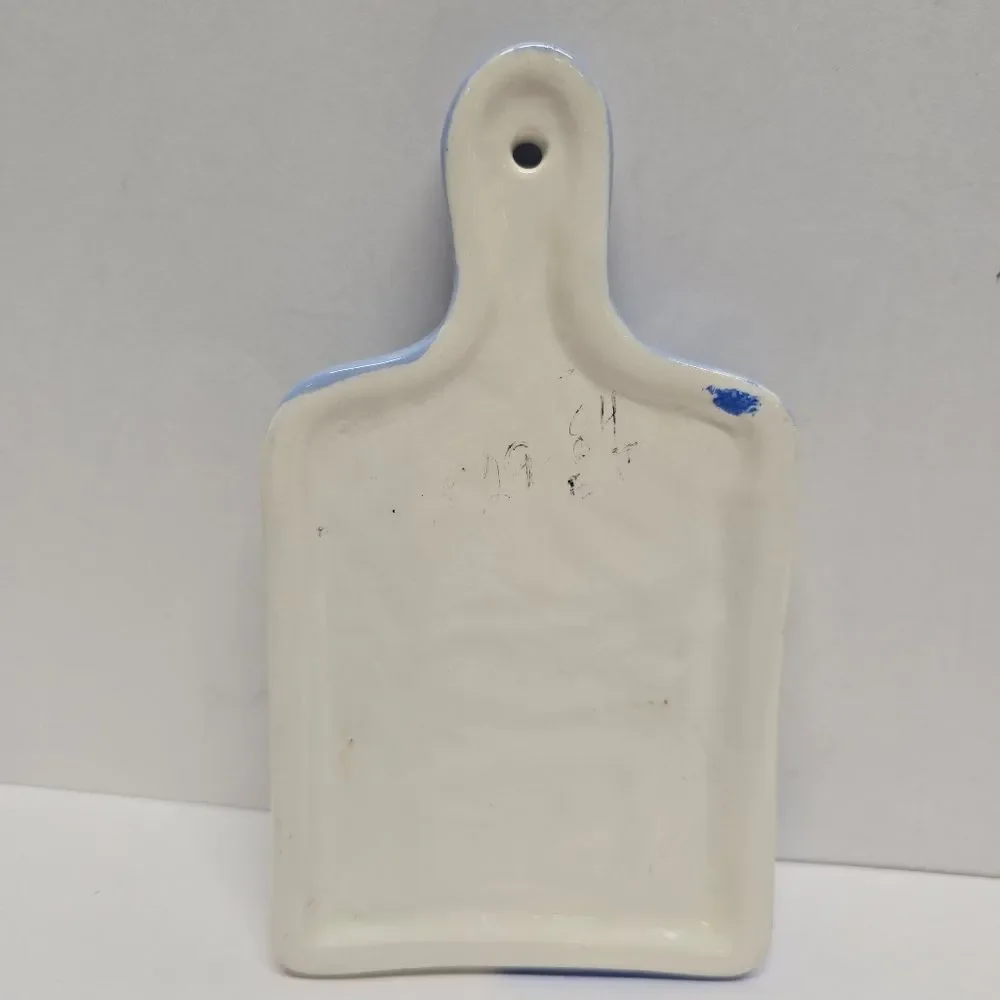 Vintage Handpainted Ceramic Cutting Board Wall Hanging Winter Christmas Decor